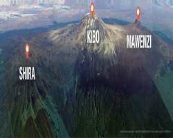 Mount Kilimanjaro owns three volcanic cones named Kibo, Shira & Mawenzi. Kibo is in the center and with a giant- size and Manwezi is called a craggy p
